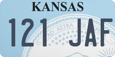 KS license plate 121JAF