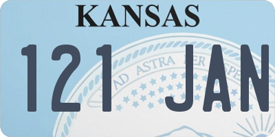 KS license plate 121JAN
