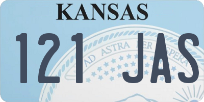 KS license plate 121JAS