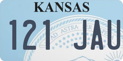 KS license plate 121JAU
