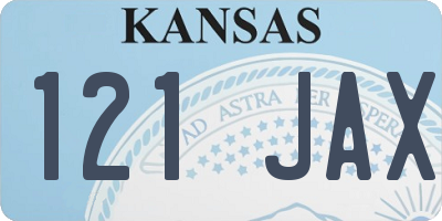 KS license plate 121JAX