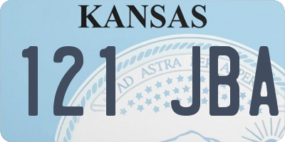 KS license plate 121JBA