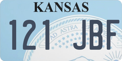 KS license plate 121JBF