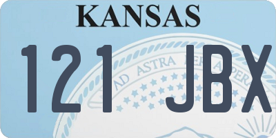 KS license plate 121JBX