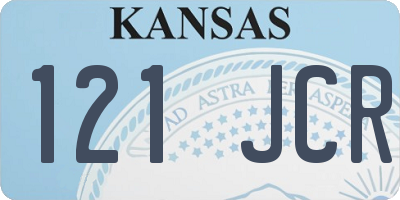 KS license plate 121JCR