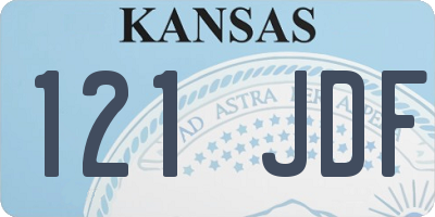 KS license plate 121JDF