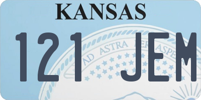 KS license plate 121JEM