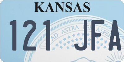 KS license plate 121JFA