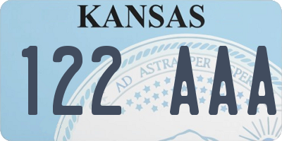 KS license plate 122AAA