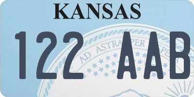 KS license plate 122AAB