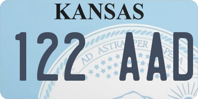 KS license plate 122AAD