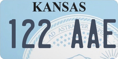 KS license plate 122AAE