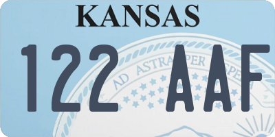 KS license plate 122AAF