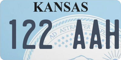 KS license plate 122AAH