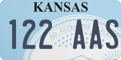 KS license plate 122AAS