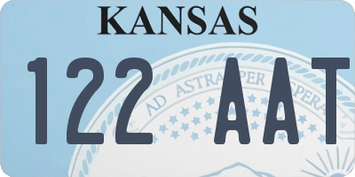 KS license plate 122AAT