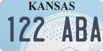 KS license plate 122ABA