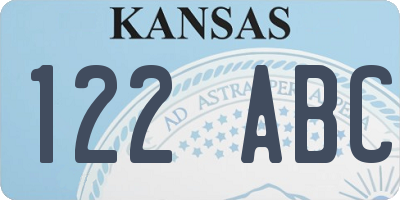KS license plate 122ABC