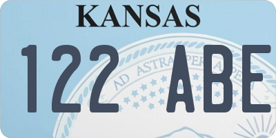 KS license plate 122ABE