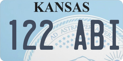 KS license plate 122ABI