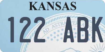 KS license plate 122ABK
