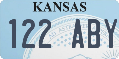 KS license plate 122ABY