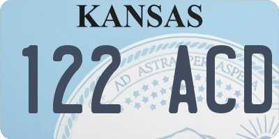 KS license plate 122ACD