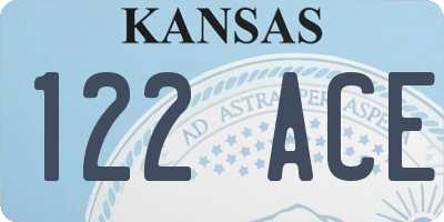 KS license plate 122ACE
