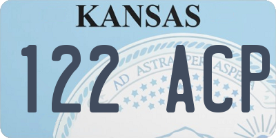 KS license plate 122ACP