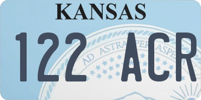 KS license plate 122ACR