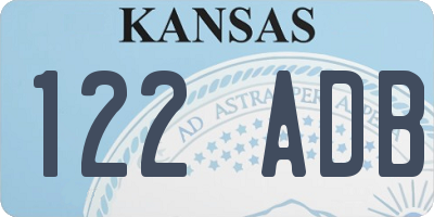 KS license plate 122ADB