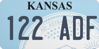 KS license plate 122ADF