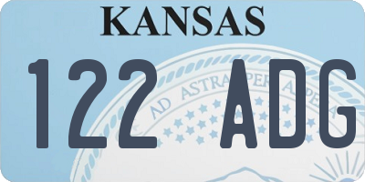 KS license plate 122ADG