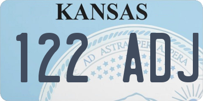 KS license plate 122ADJ