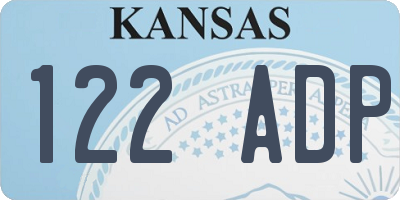 KS license plate 122ADP