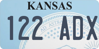 KS license plate 122ADX