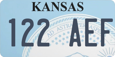 KS license plate 122AEF