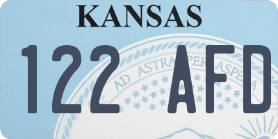 KS license plate 122AFD