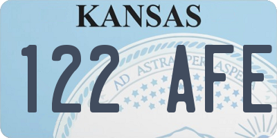 KS license plate 122AFE