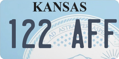 KS license plate 122AFF