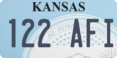 KS license plate 122AFI