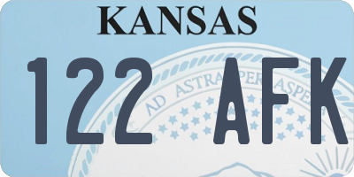 KS license plate 122AFK