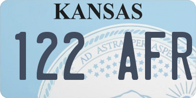 KS license plate 122AFR
