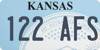 KS license plate 122AFS