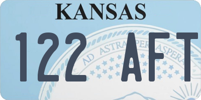 KS license plate 122AFT