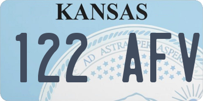 KS license plate 122AFV