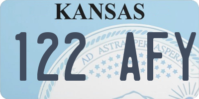 KS license plate 122AFY