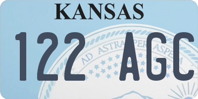 KS license plate 122AGC