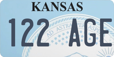 KS license plate 122AGE