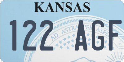 KS license plate 122AGF